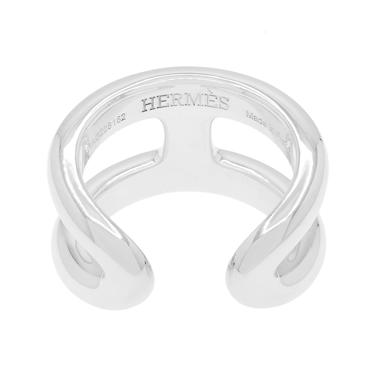 Exclusive Hermes Sterling Silver Large Osmose Ring — Side View