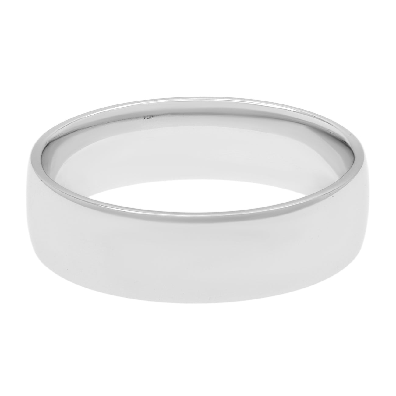Exclusive 18K White Gold Band Ring — 7.25 — Side View