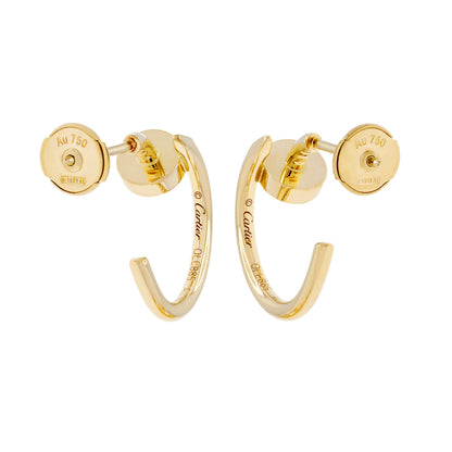 Exclusive Cartier 18K Yellow Gold Juste Un Clou Hoop Earrings SM — Side View