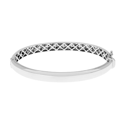 Exclusive 10K White Gold 1.00 Carat Diamond Bangle — Side View