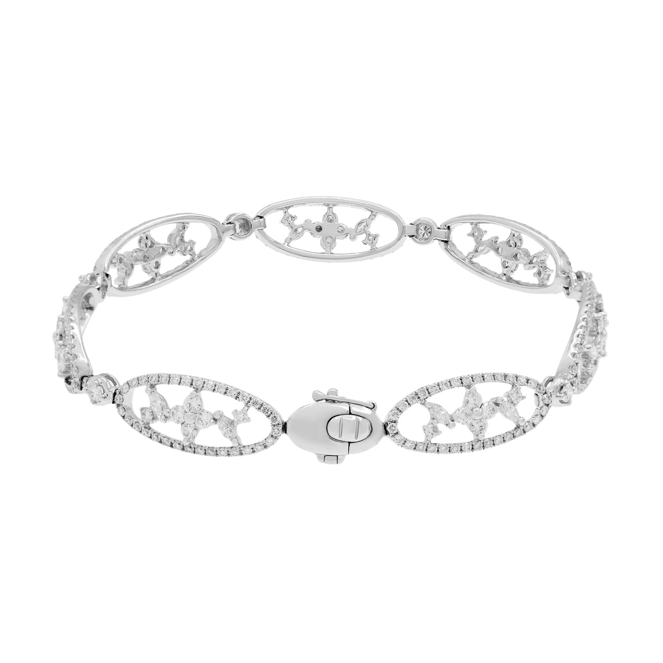 Exclusive 18K White Gold 2.80 Carat Diamond Bracelet — Side View
