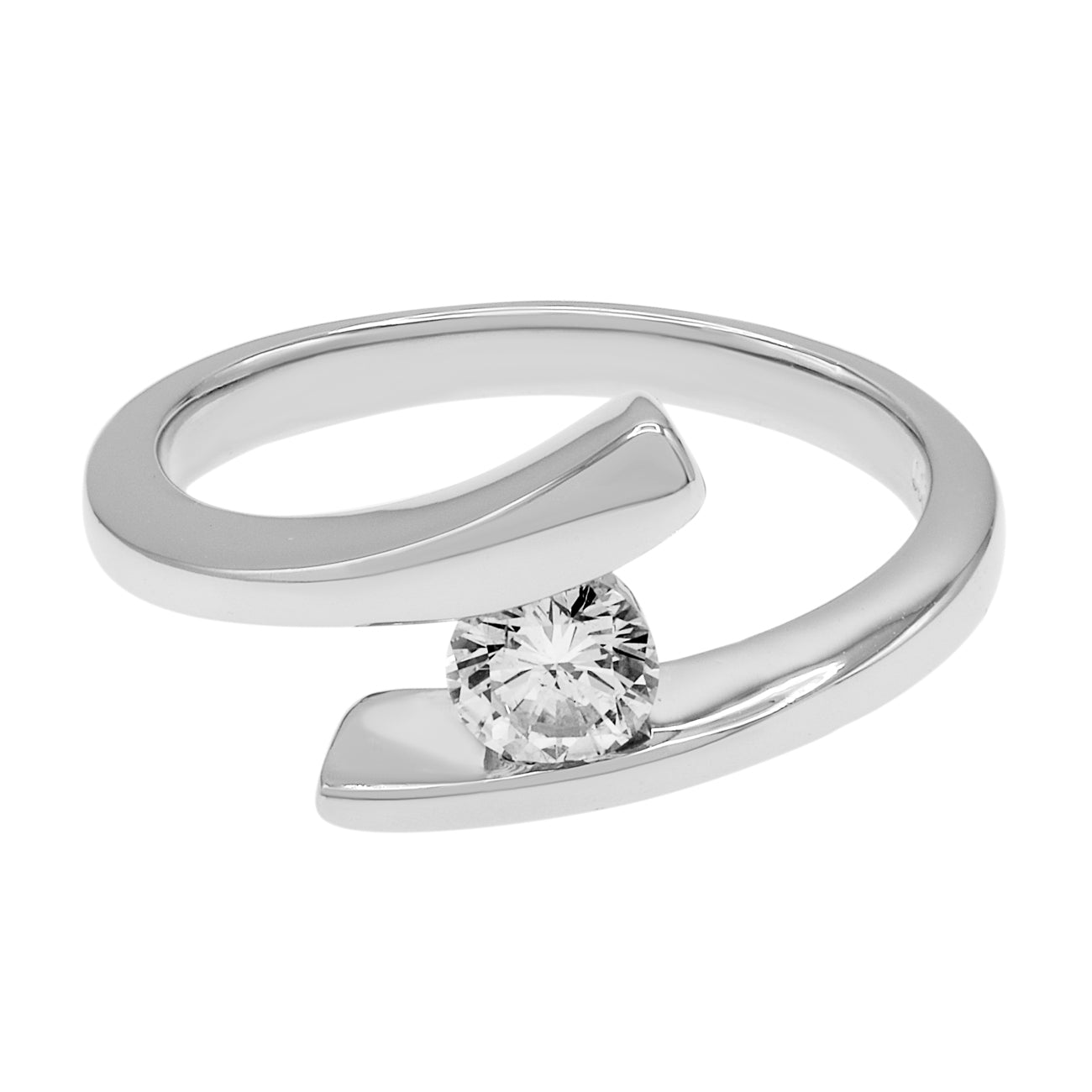 Exclusive Platinum 0.34 Carat Diamond Ring — Front View