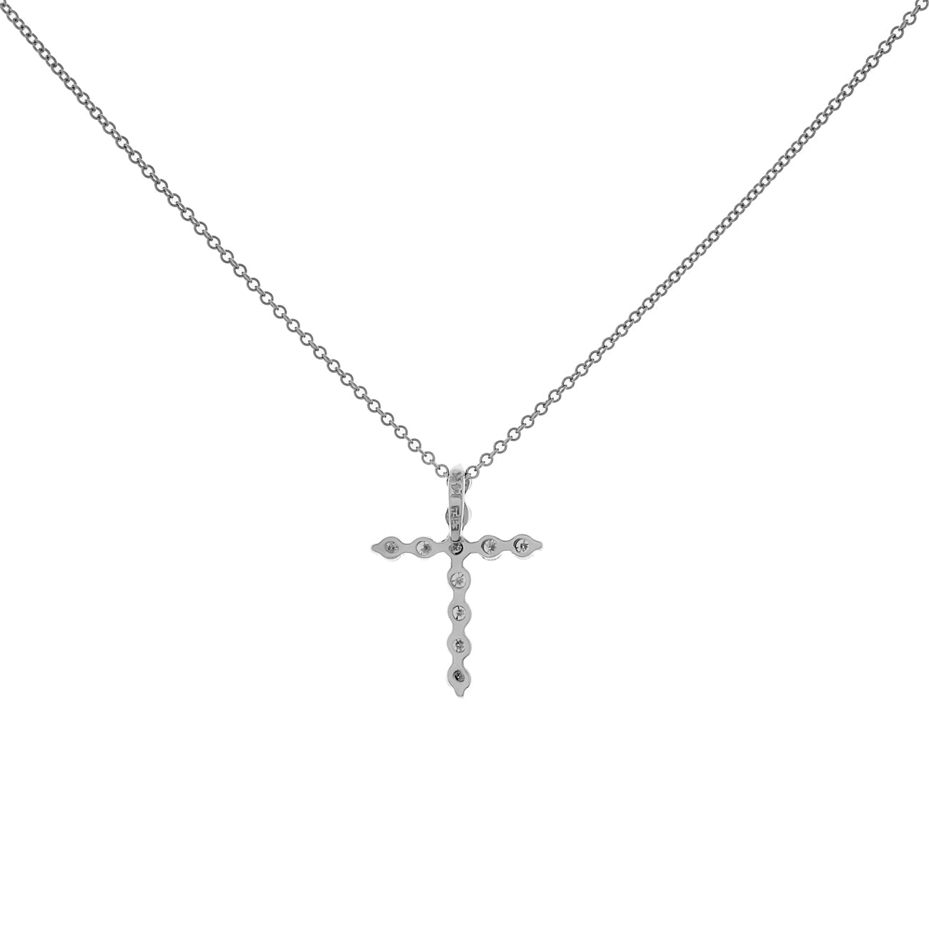 Exclusive 14K White Gold 0.42 Carat Diamond Cross Pendant — Side View