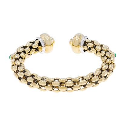 Exclusive FOPE 18K Yellow Gold Flex'it Multi-Gemstone Open Bangle — Side View
