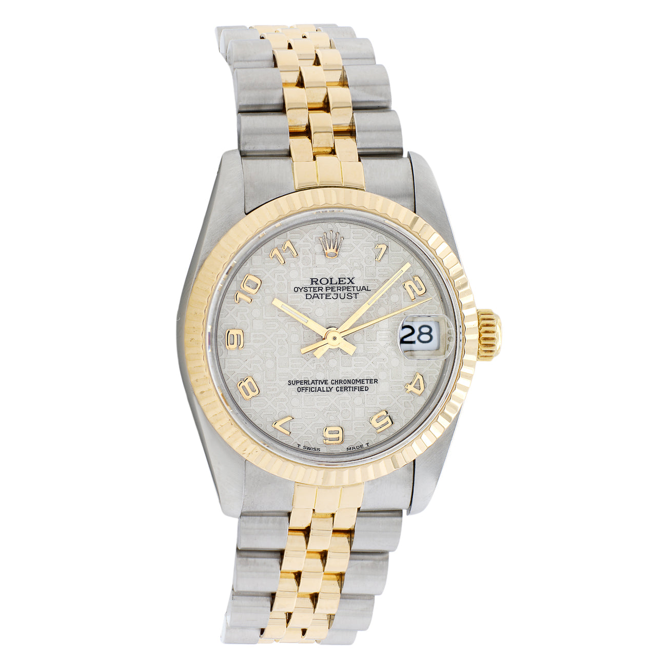 Exclusive Rolex Stainless Steel 18K Yellow Gold Datejust 31 68273 — Front View