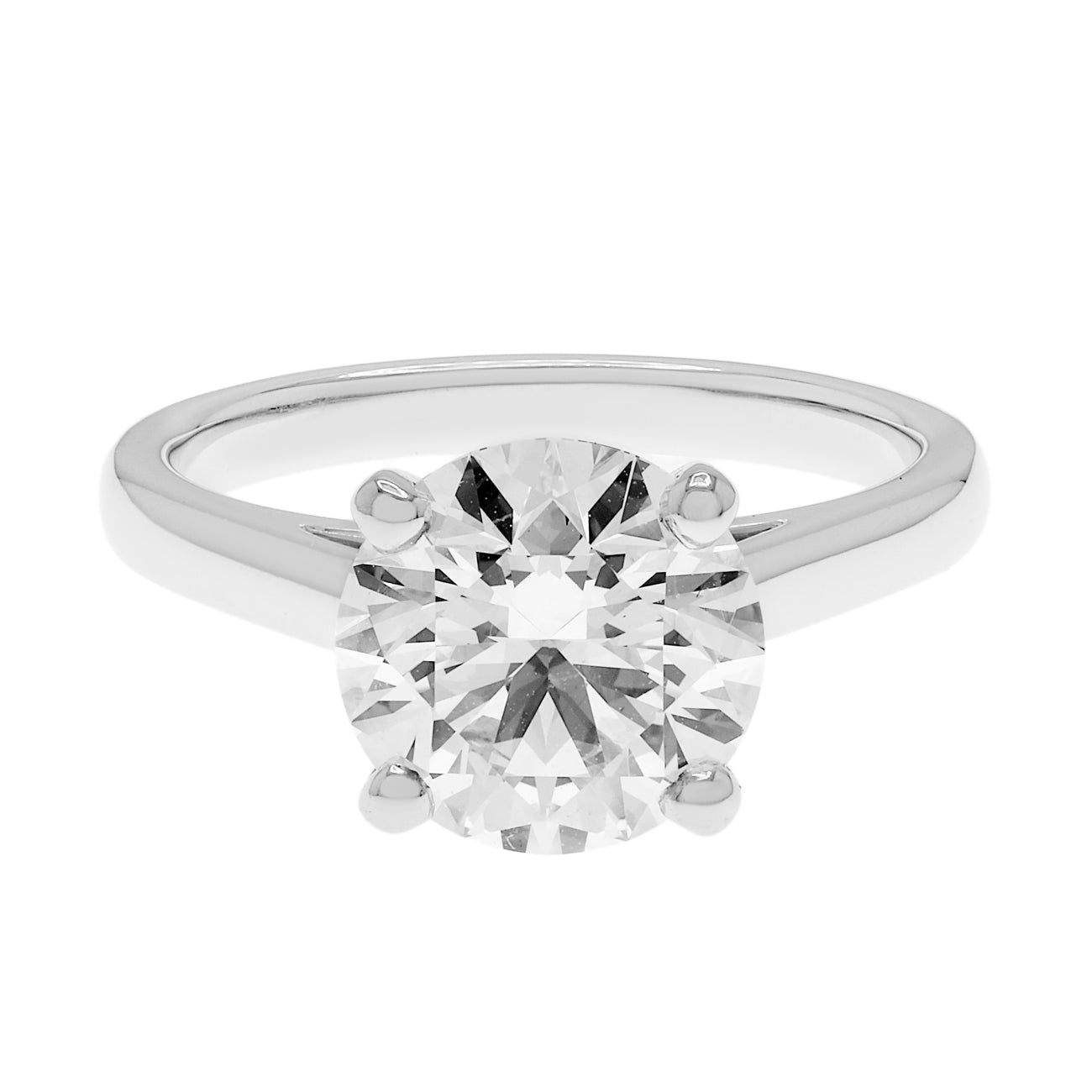 Exclusive De Beers 2.15ct GIA Platinum Classic Round Brilliant Diamond Ring — Front View