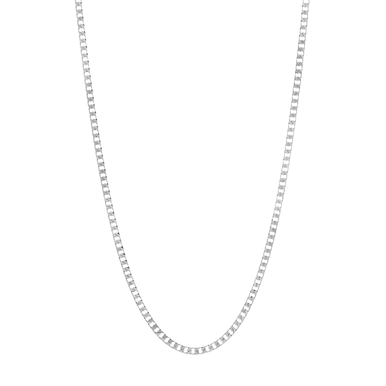 Exclusive 10K White Gold Curb Chain — Front View