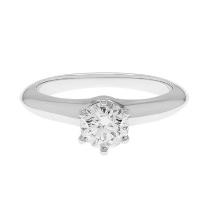 Exclusive Tiffany & Co. Platinum 0.54 Carat Diamond Solitaire Engagement Ring — Front View