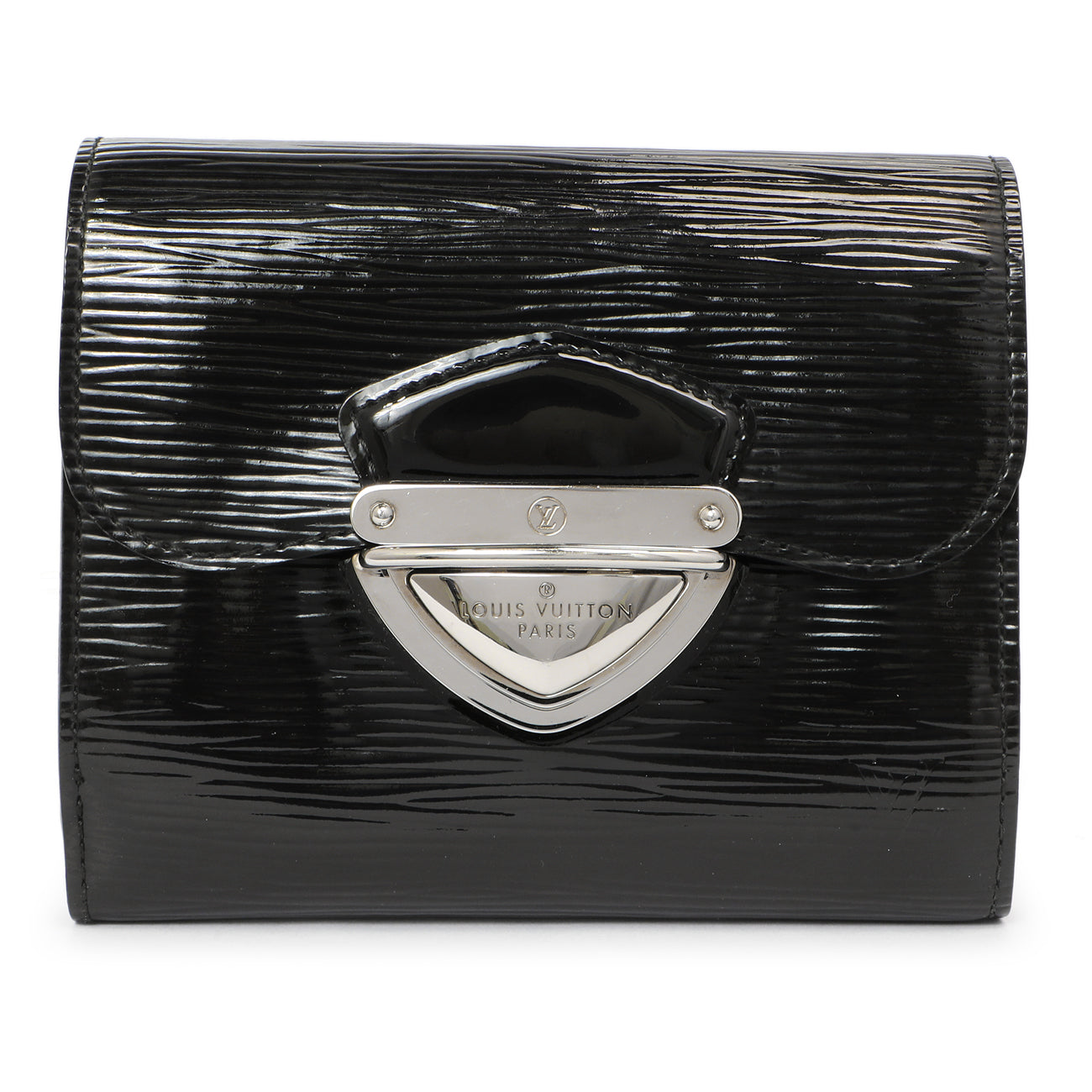 Exclusive Louis Vuitton Black Electric Epi Joey Wallet — Front View