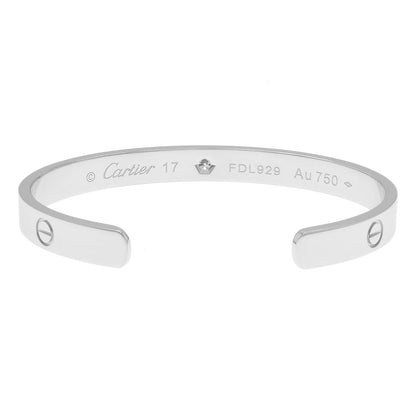 Exclusive Cartier 18K White Gold Diamond Love Bracelet — Side View