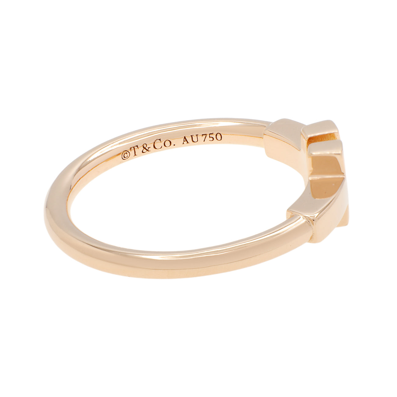 Exclusive Tiffany & Co. 18K Rose Gold T Wire Ring — Side View