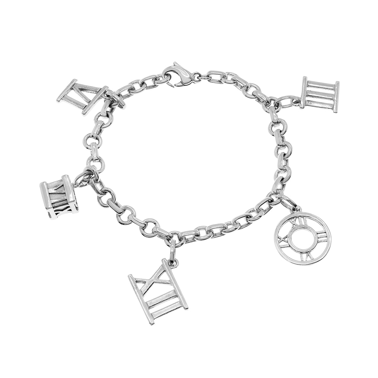 Exclusive Tiffany & Co. Sterling Silver Atlas Charm Bracelet — Front View