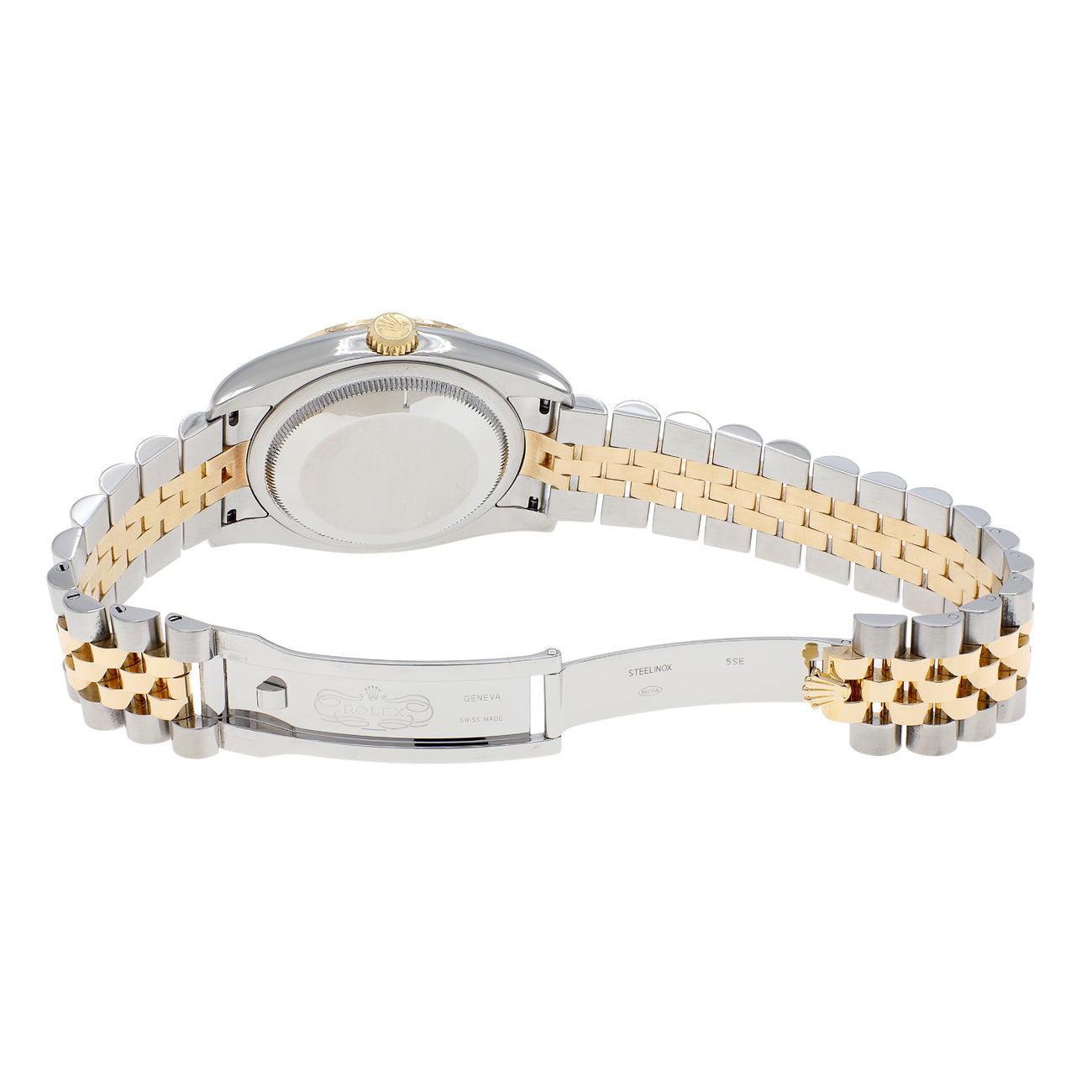 Exclusive Rolex Stainless Steel 18K Yellow Gold Diamond Datejust 36 116243 — Top View