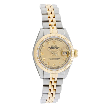 Exclusive Rolex 18K Yellow Gold Stainless Steel Ladies Datejust 69173 — Front View