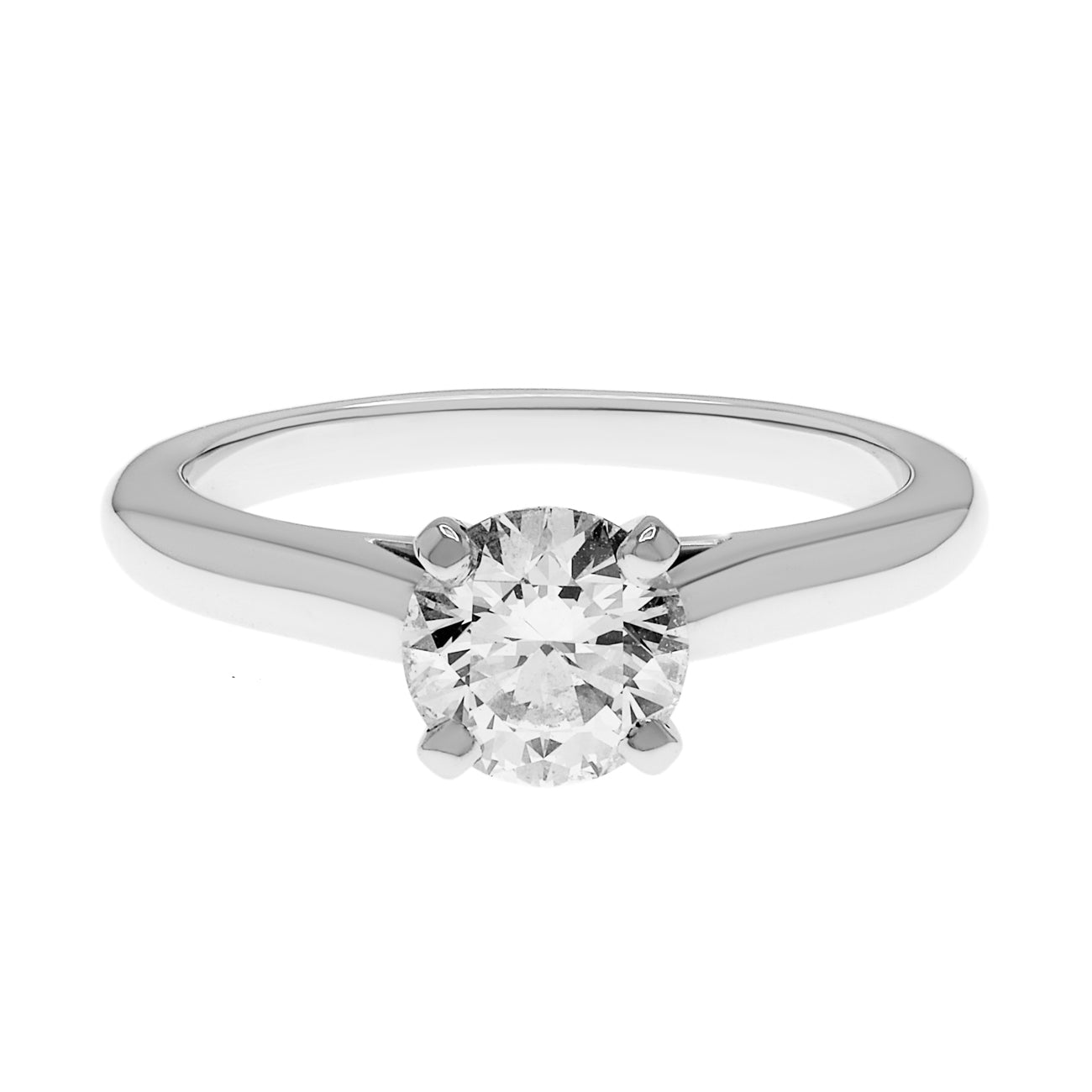 Exclusive Cartier Platinum 0.80 Carat Diamond 1895 Solitaire Ring — Front View