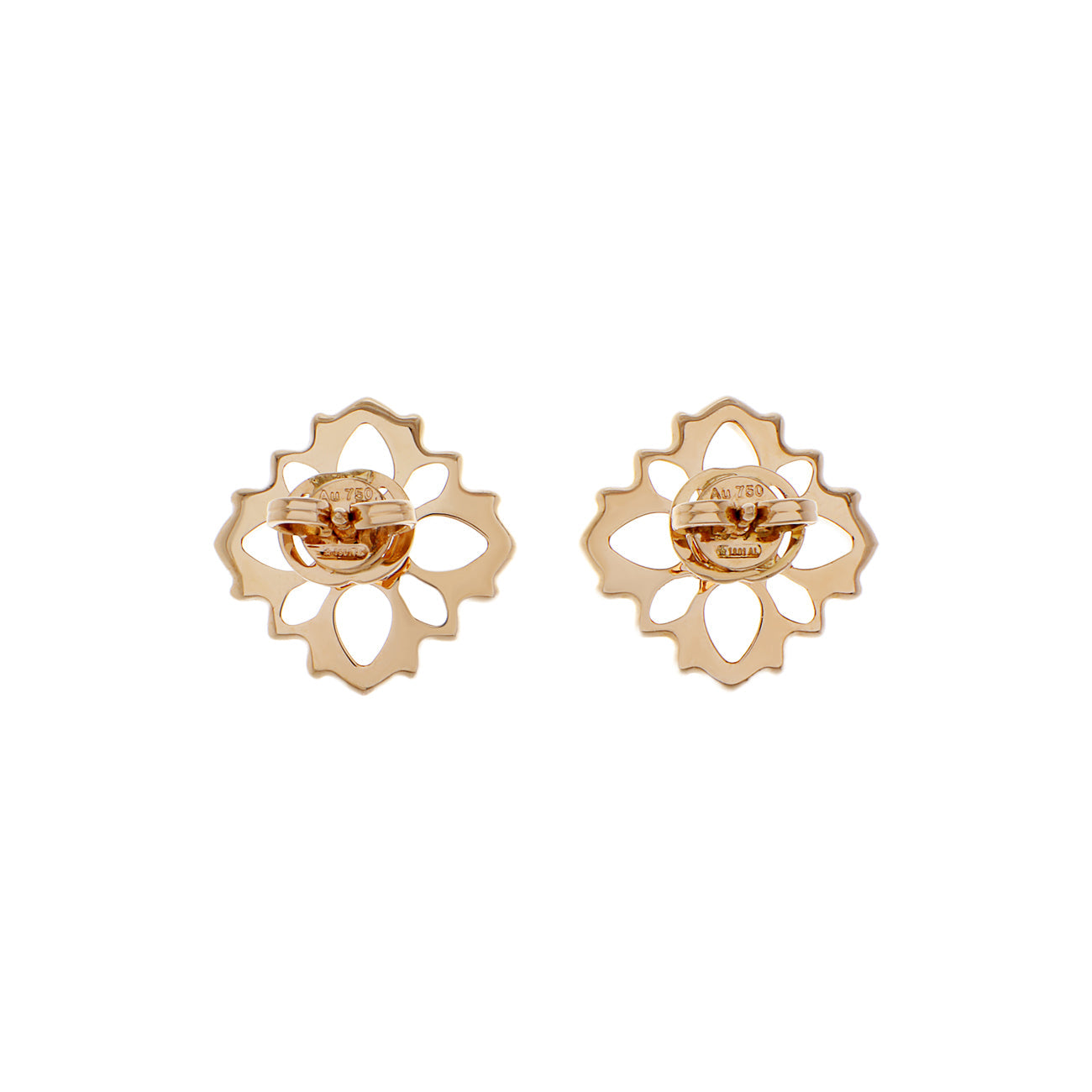 Exclusive Gucci 18K Rose Gold Diamond Flora Earrings — Side View