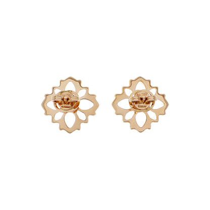 Exclusive Gucci 18K Rose Gold Diamond Flora Earrings — Side View