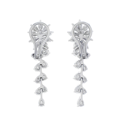 Exclusive 18K White Gold 3.38 Carat Diamond Cascade Earrings — Side View