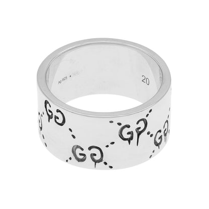 Exclusive Gucci Sterling Silver GucciGhost Hamlet Skull Wide Band Ring — Side View