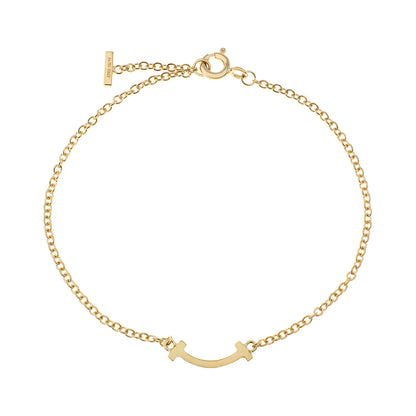 Exclusive Tiffany & Co. 18K Yellow Gold Diamond T Smile Bracelet — Side View