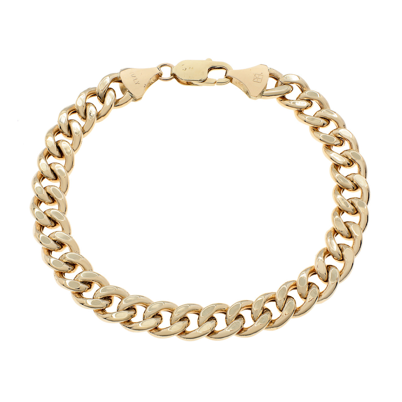 Exclusive 10K Yellow Gold Curb Link Bracelet — Front View