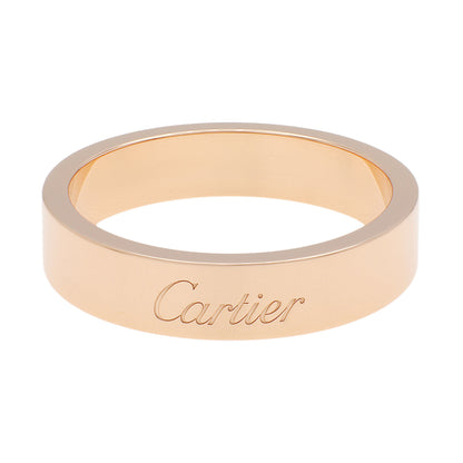 Exclusive Cartier 18K Rose Gold C de Cartier Wedding Band Ring — Front View