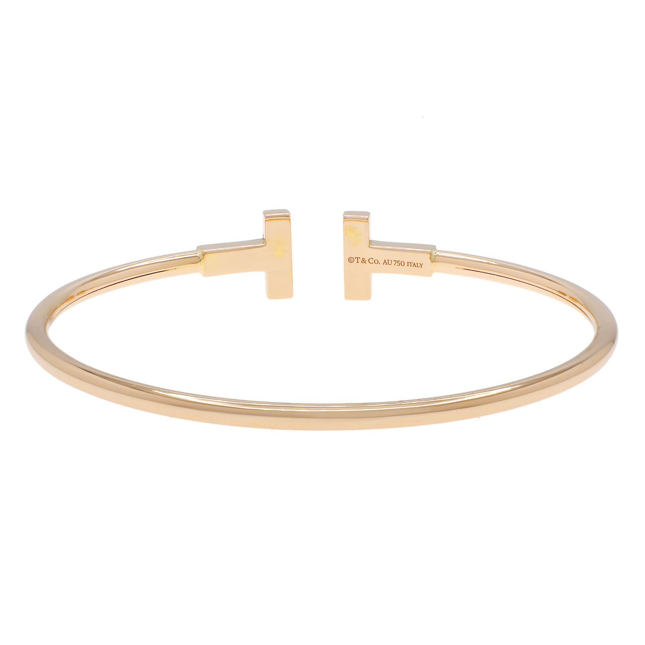 Exclusive Tiffany & Co. 18K Rose Gold T Wire Bracelet — Side View