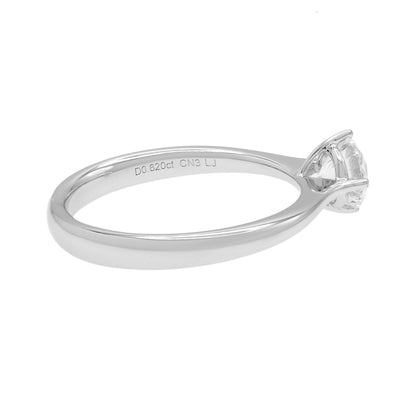 Exclusive 18K White Gold 0.62 Carat Solitaire Diamond Ring — 4.5 — Side View