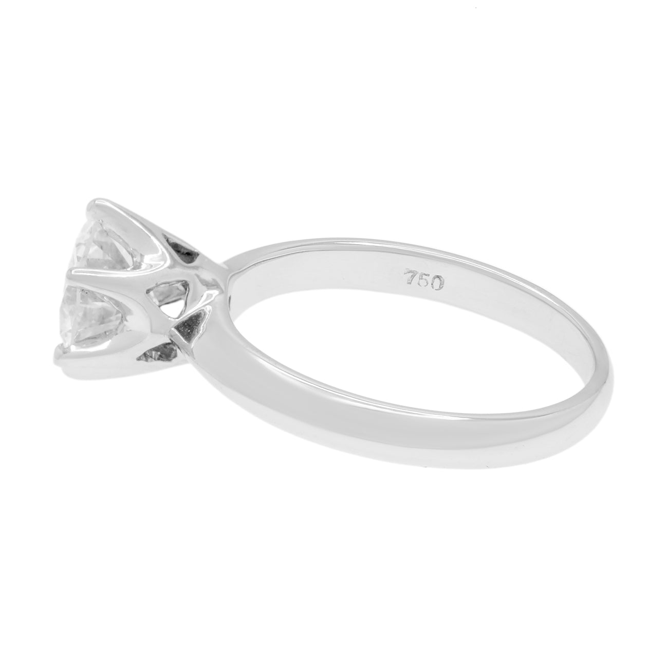 Exclusive 18K White Gold 1.06 Carat Diamond Coronet Solitaire Ring — 3.5 — Side View