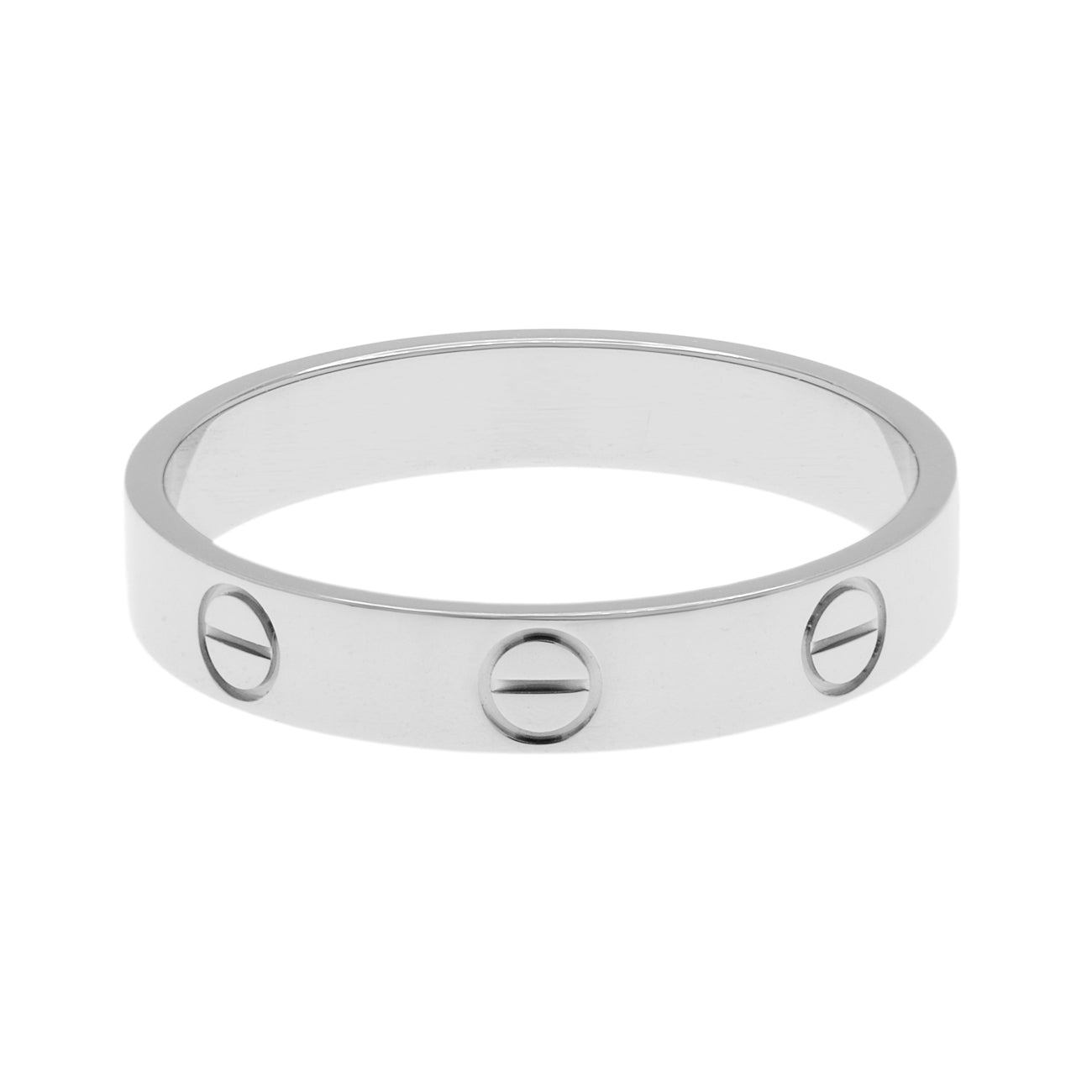 Exclusive Cartier 18K White Gold Love Wedding Band — Side View