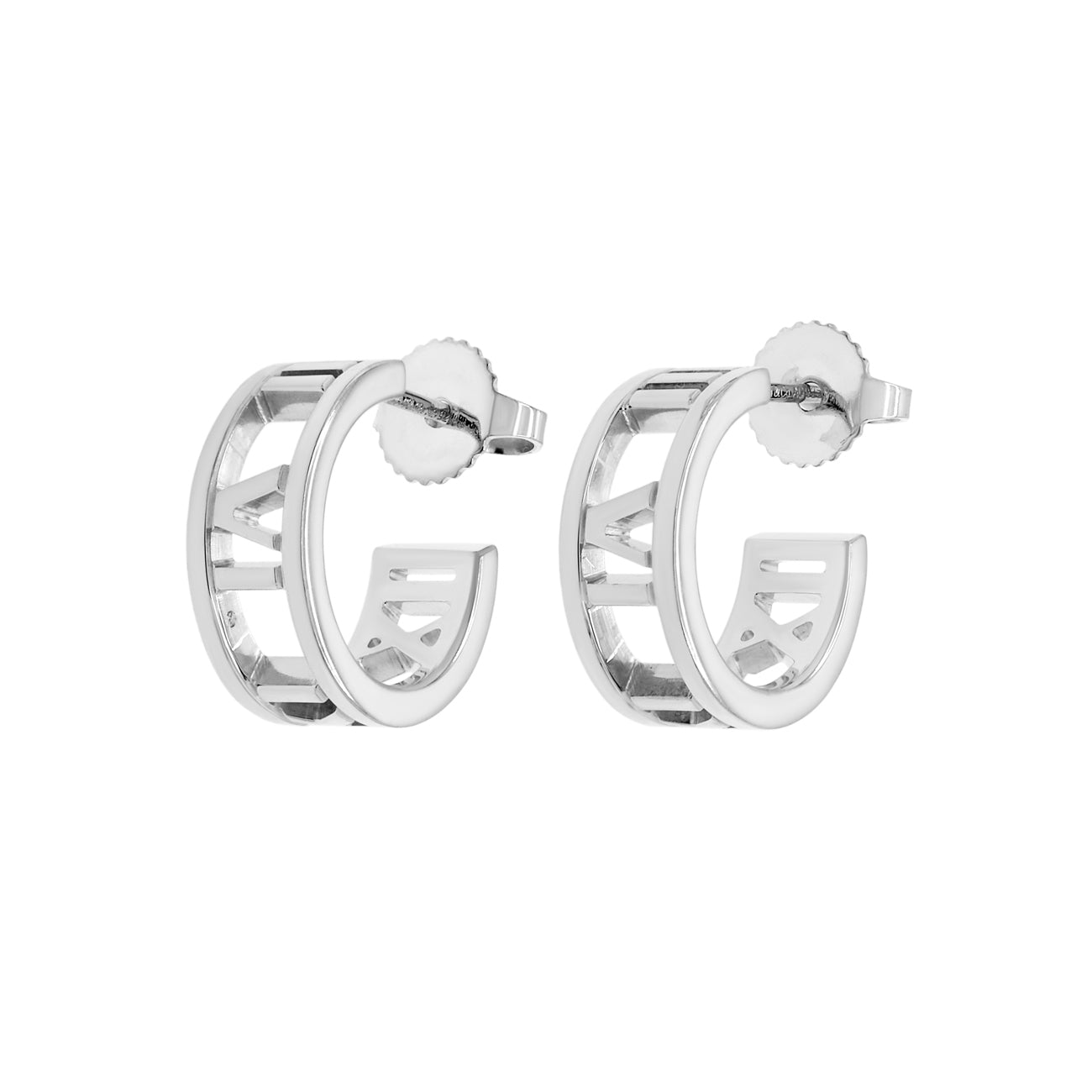 Exclusive Tiffany & Co. Sterling Silver Atlas Hoop Earrings — Front View