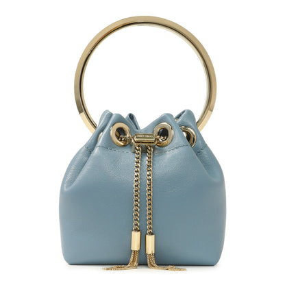 Exclusive Jimmy Choo Blue Lambskin Micro Bon Bon Bag — Side View