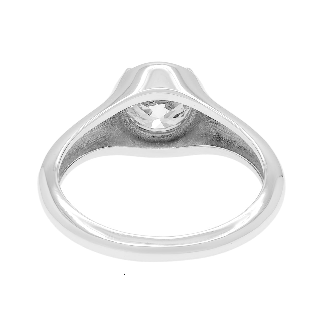 Exclusive 18K White Gold 1.17 Carat Diamond Illusion Solitaire Ring — 3.75 — Side View