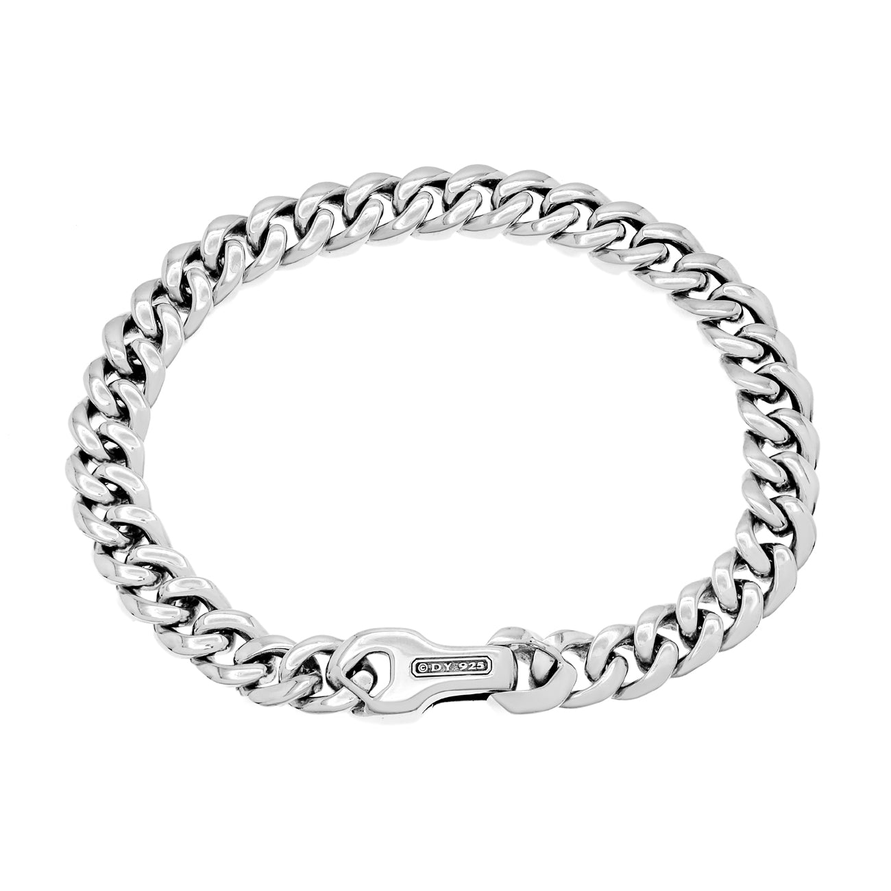 Exclusive David Yurman Sterling Silver 8mm Curb Chain Bracelet — Side View