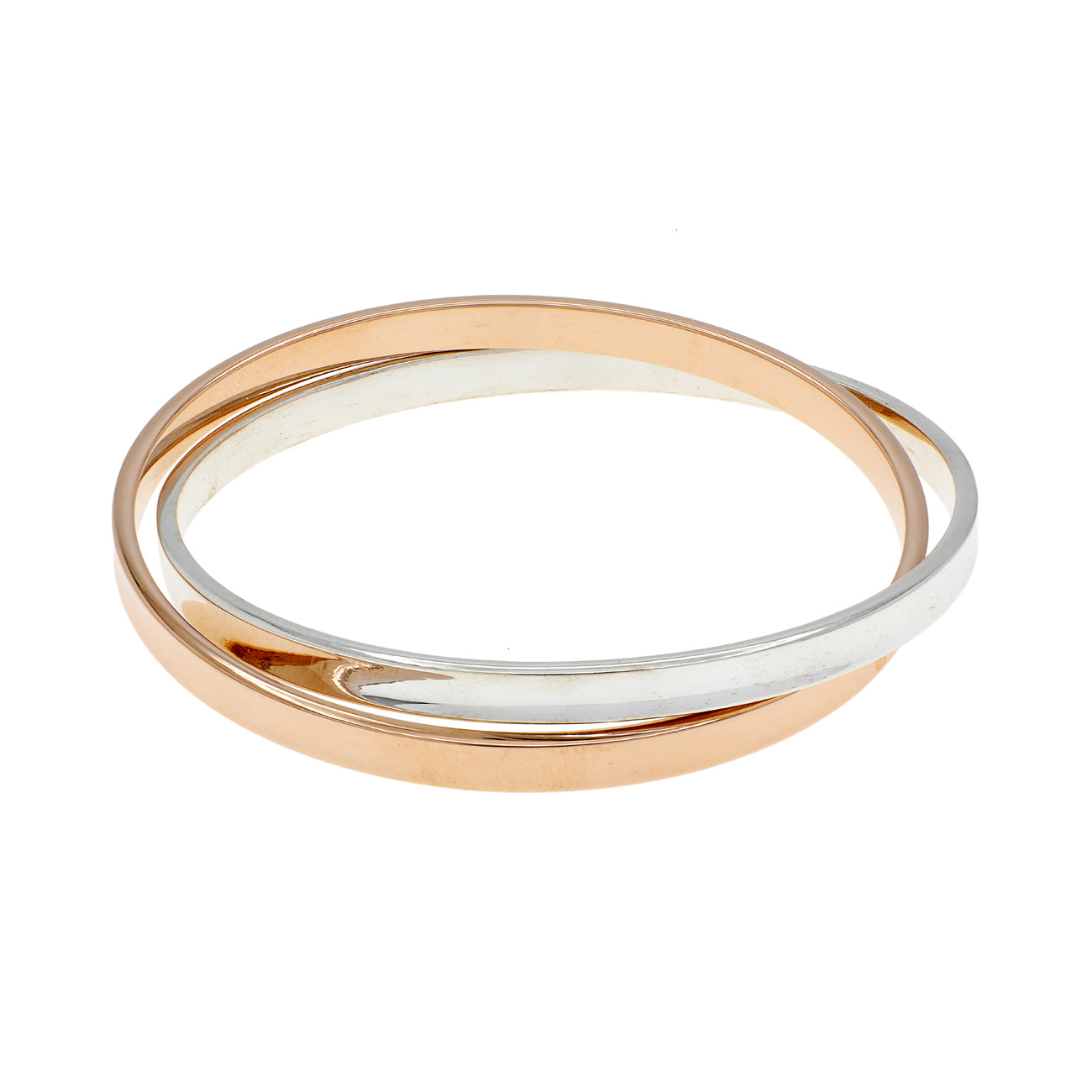 Exclusive Tiffany & Co. 18K Rose Gold Sterling Silver 1837 Interlocking Circles Bangle — Side View