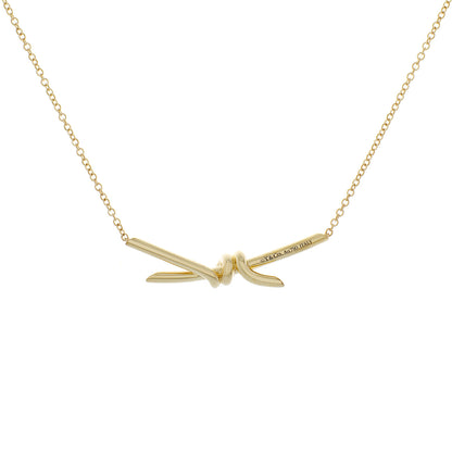 Exclusive Tiffany & Co. 18K Yellow Gold Knot Pendant — Side View