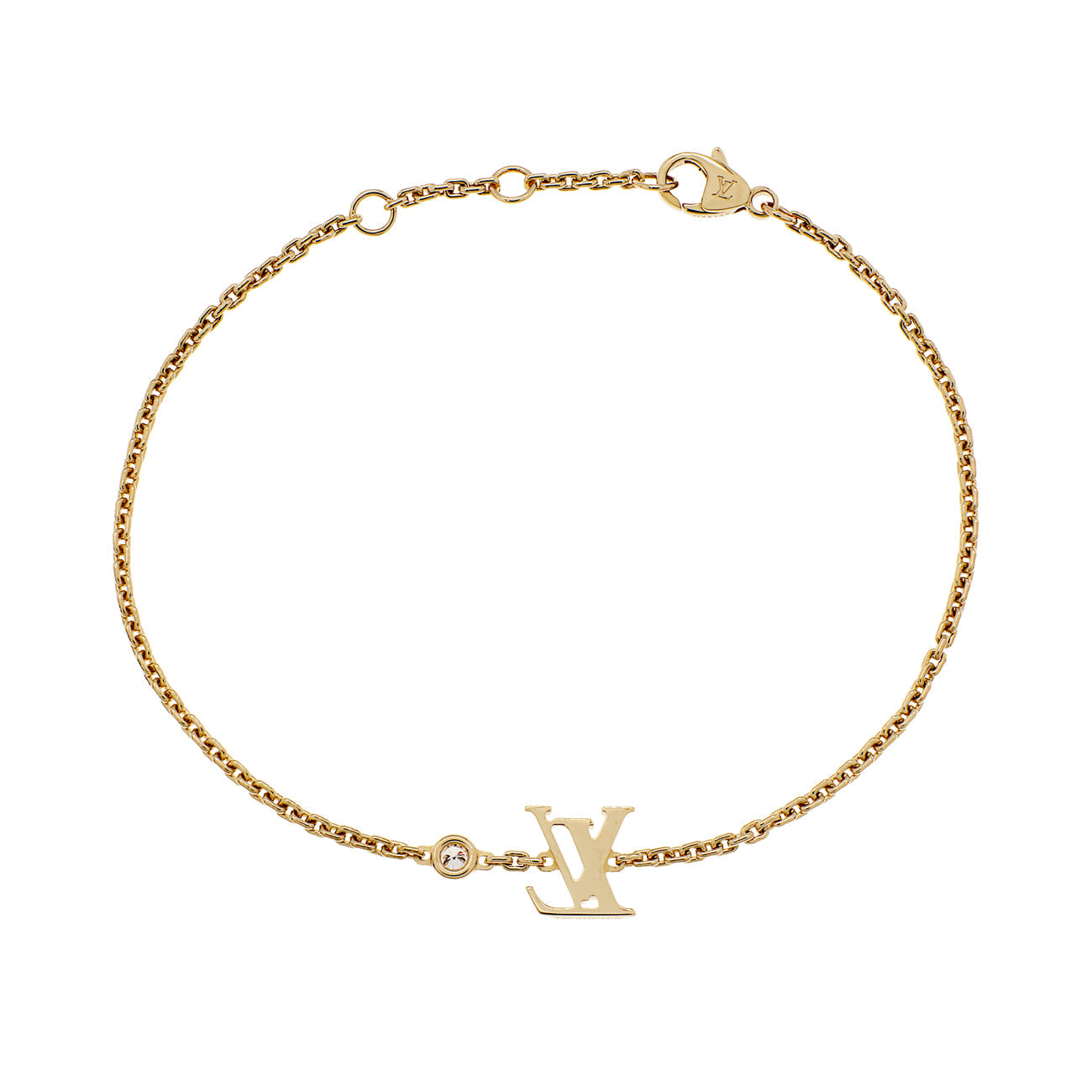 Exclusive Louis Vuitton 18K Yellow Gold Diamond LV Idylle Blossom Bracelet — Side View