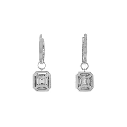 Exclusive 14K White Gold 2.00 Carat Diamond Drop Earrings — Side View