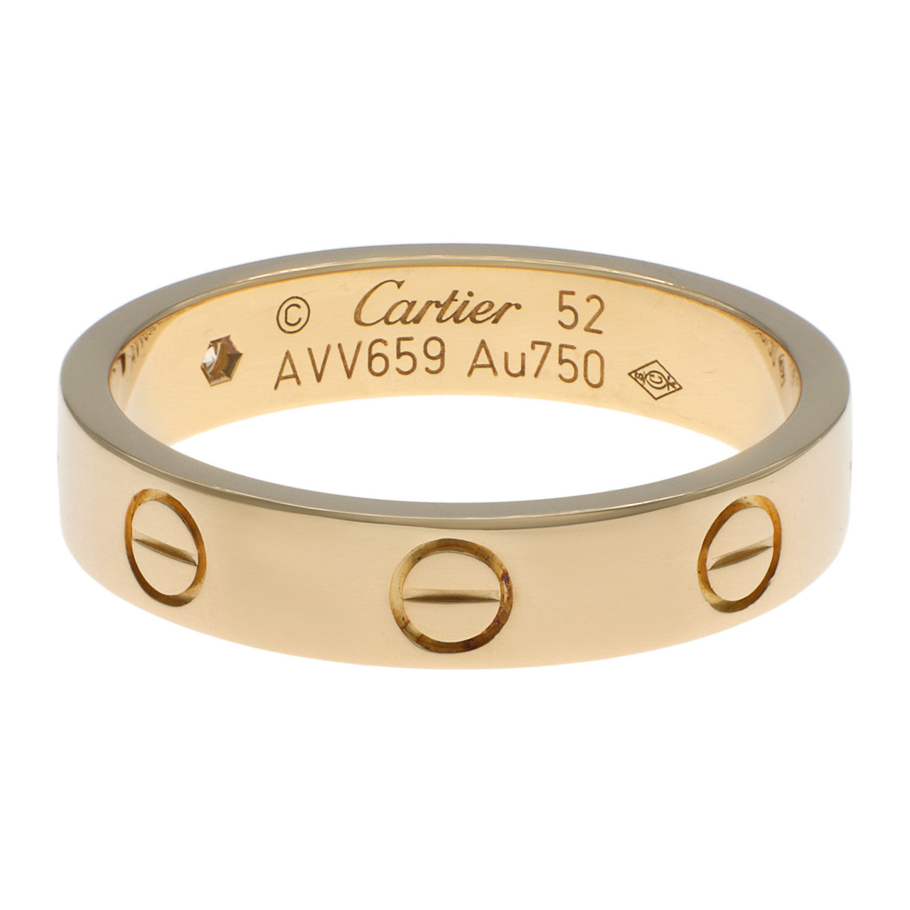 Exclusive Cartier 18K Yellow Gold Diamond Love Wedding   Band — Side View