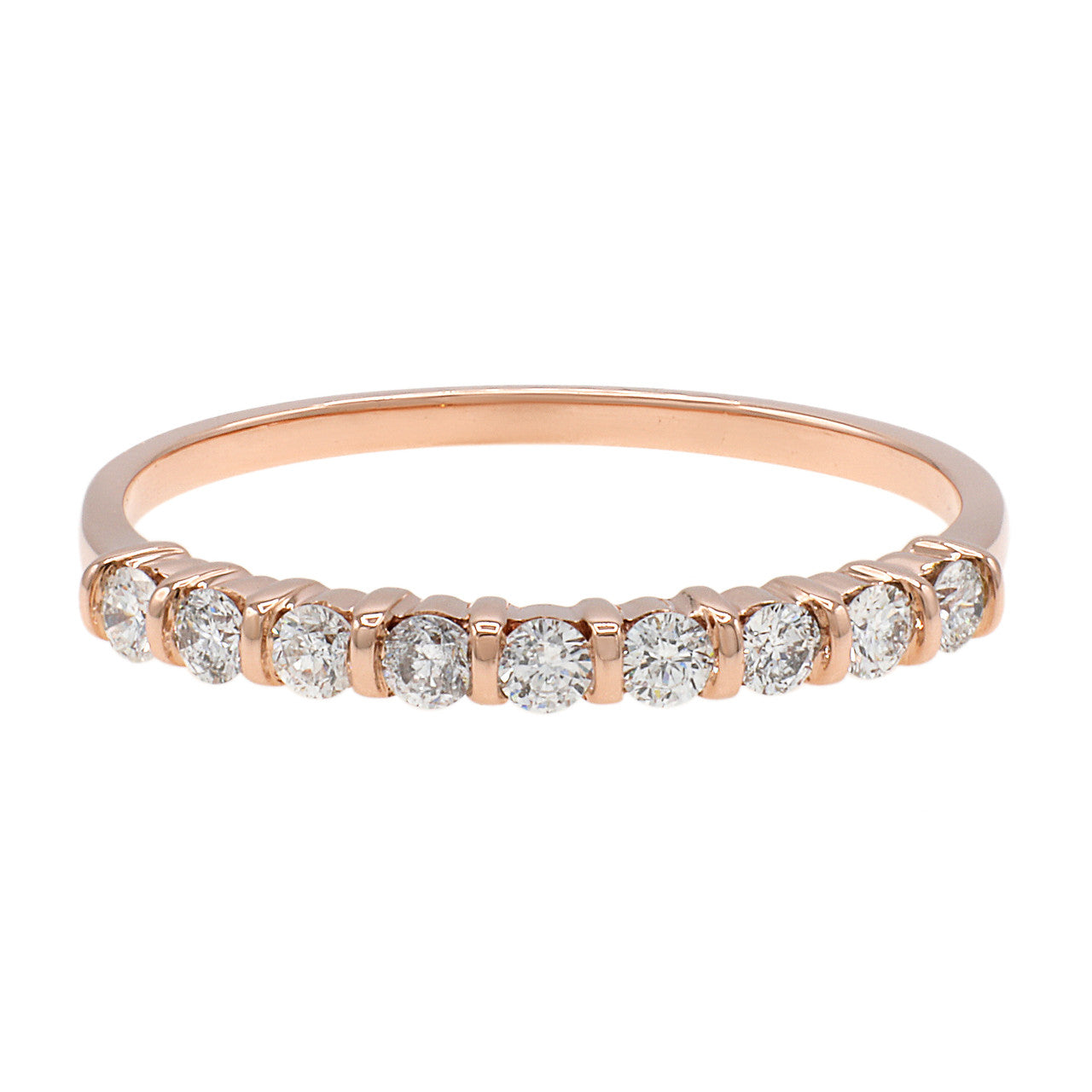 Exclusive 14K Tri Color Diamond Ring Set — 5.5 — Side View