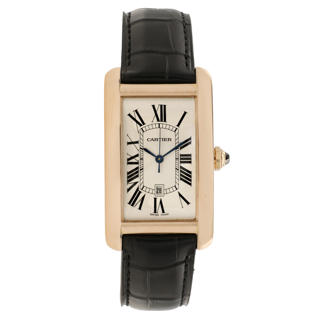 Exclusive Cartier 18K Rose Gold Large Tank Americaine  W2609156 — Front View