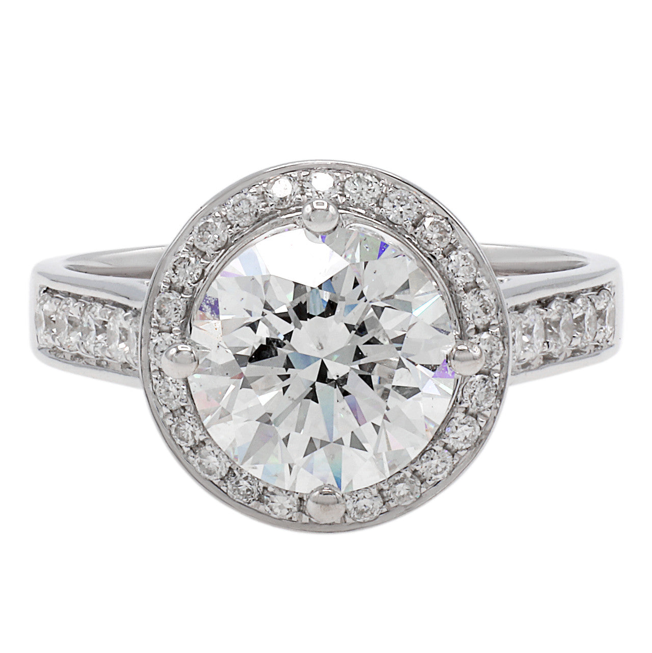 Exclusive 18K White Gold 2.00 Carat Diamond Ring — 5 — Front View