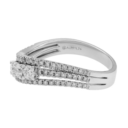 Exclusive 18K White Gold 0.86 Carat Diamond Ring — Side View