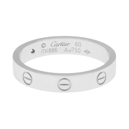 Exclusive Cartier 18K White Gold Diamond Love Wedding Band — Side View