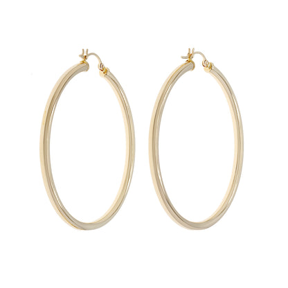 Exclusive 14K Yellow Gold Hoop Earrings — Side View
