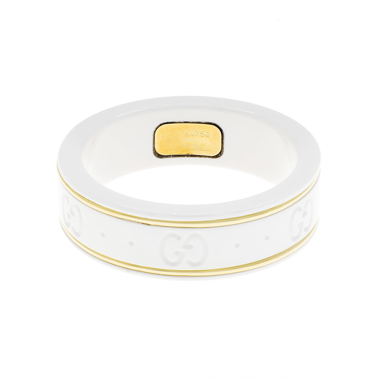 Exclusive Gucci 18K Yellow Gold Zirconia Icon Ring — Side View