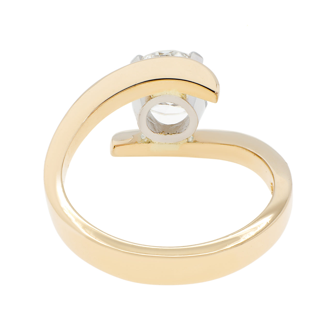 Exclusive 18K Yellow Gold 0.93 Carat Diamond Solitaire Ring — 3.5 — Side View