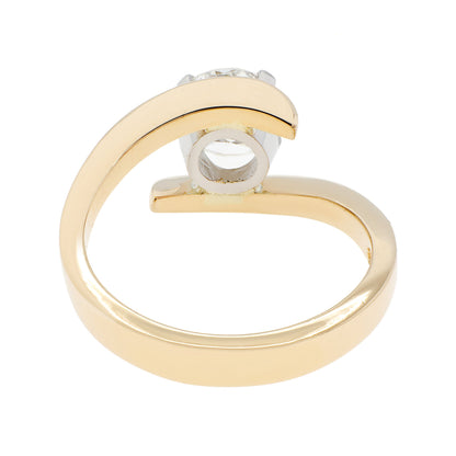 Exclusive 18K Yellow Gold 0.93 Carat Diamond Solitaire Ring — 3.5 — Side View
