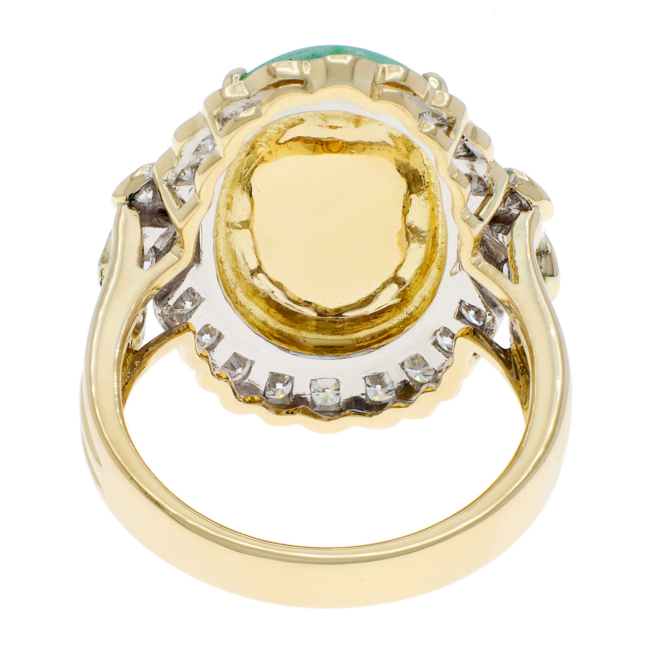 Exclusive 18K Yellow Gold Cabochon Jadeite Ring — 5.5 — Side View