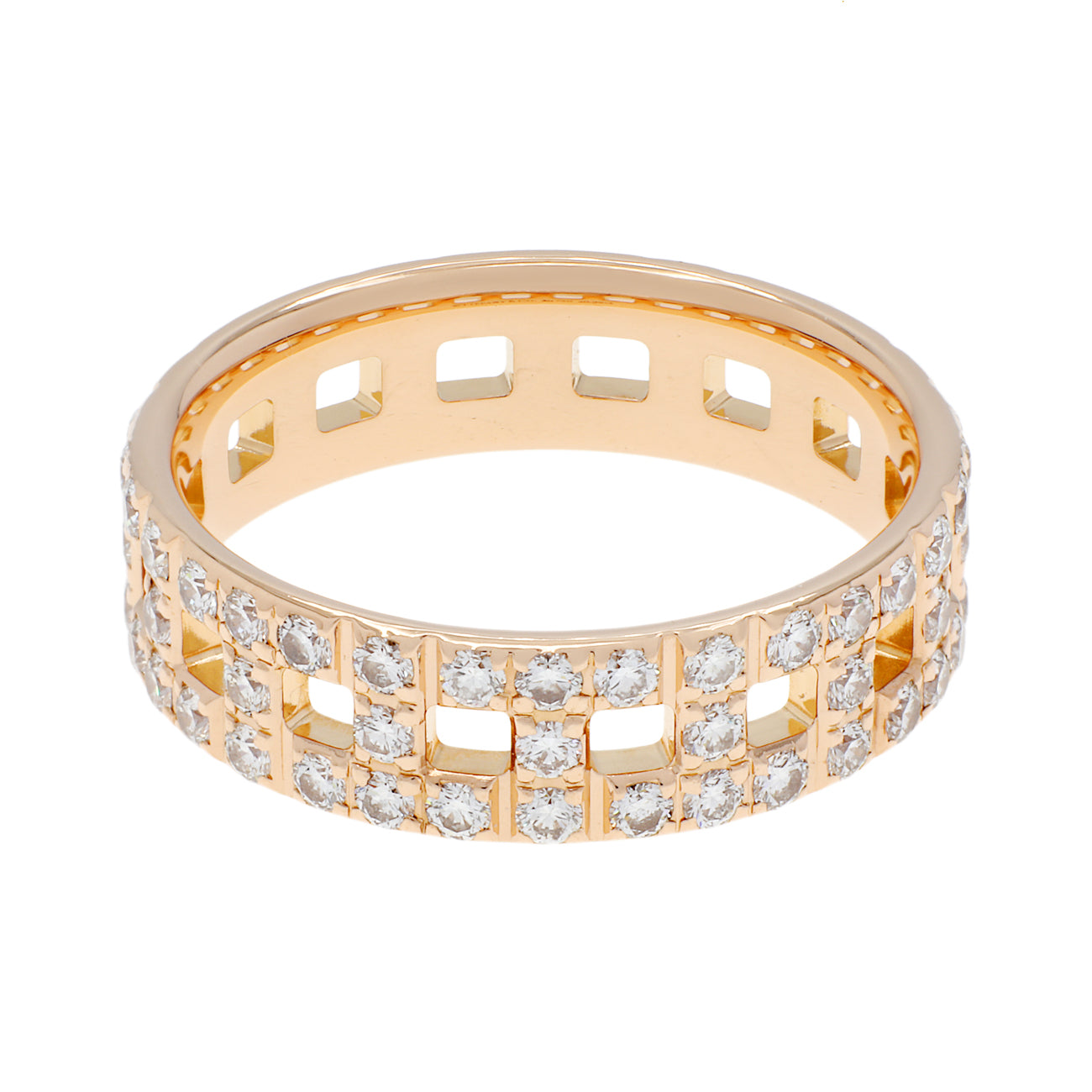 Exclusive Tiffany & Co. 18K Yellow Gold Diamond T True Wide Ring — Side View